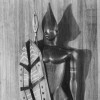 Aborigeno e Canguro (1950-51, wood, h. 165 cm., cat. 347)